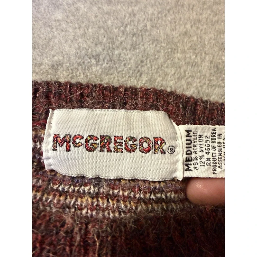 Vintage McGregor USA Geometric Southhwest Sweater Men's M Maroon Grandpacore